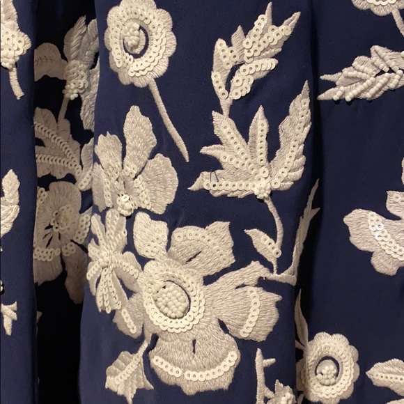 Michael Kors Bomber Jacket Beaded Navy White NWT M - Picture 14 of 14